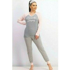 JENNI Intimates Womens Pajama Set Currently Sleeping Pink Gray 2X XXL NEW
